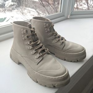 Chunky Zara leather lace up boots